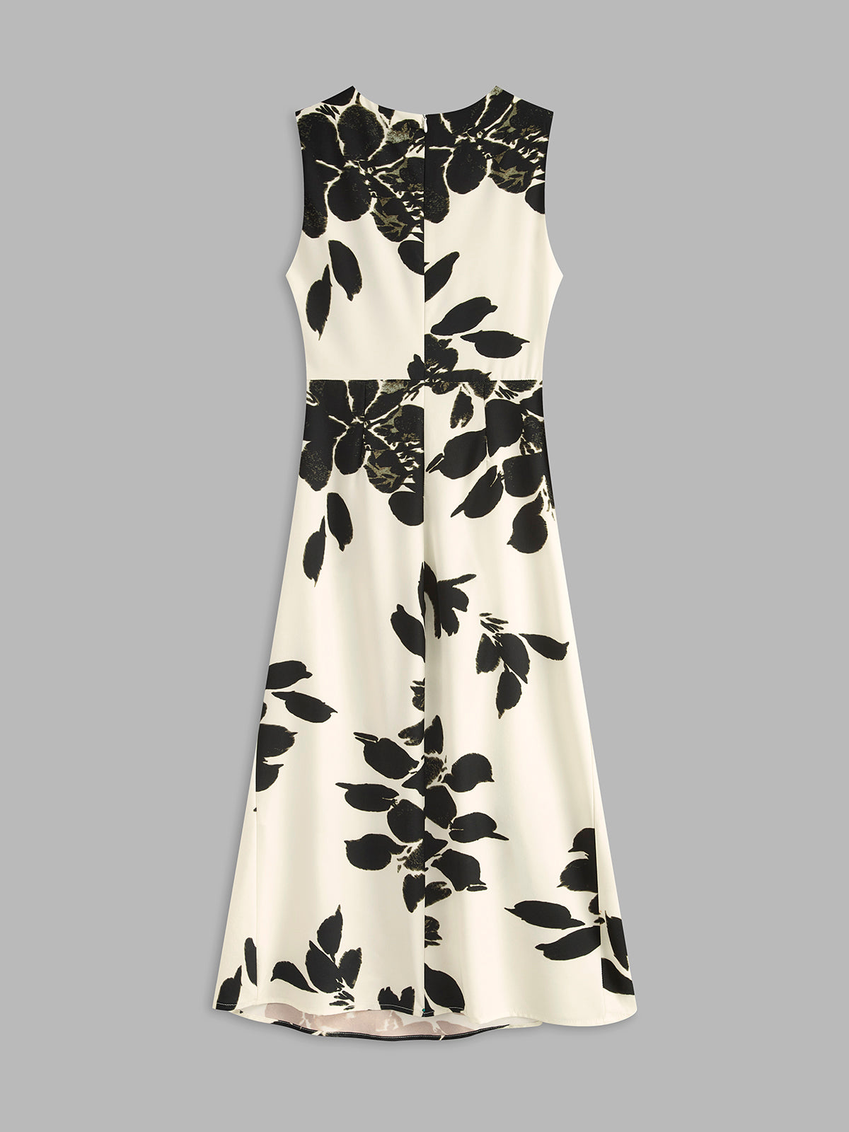 Floral Sleeveless Dress with Pleated Skirt Design