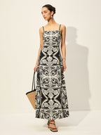 Floral Pattern Sleeveless Summer Dress for Women