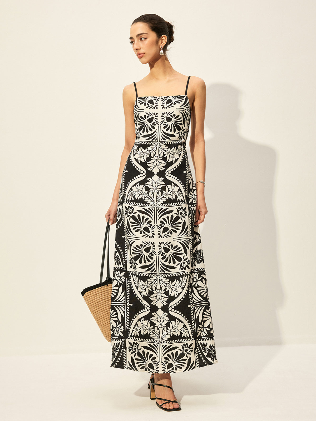 Floral Pattern Sleeveless Summer Dress for Women
