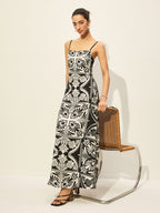 Floral Pattern Sleeveless Summer Dress for Women