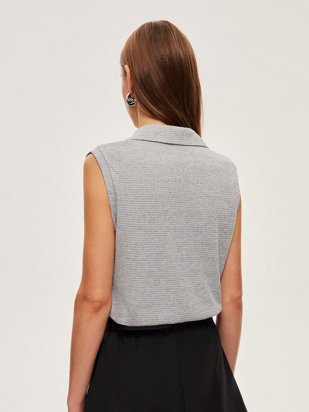 Textured Rib Knit Polo Shirt for Everyday Wear