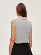 Textured Rib Knit Polo Shirt for Everyday Wear