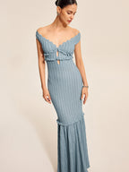 Off-Shoulder Dress with Ruffle Accents