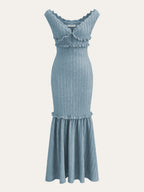 Off-Shoulder Dress with Ruffle Accents