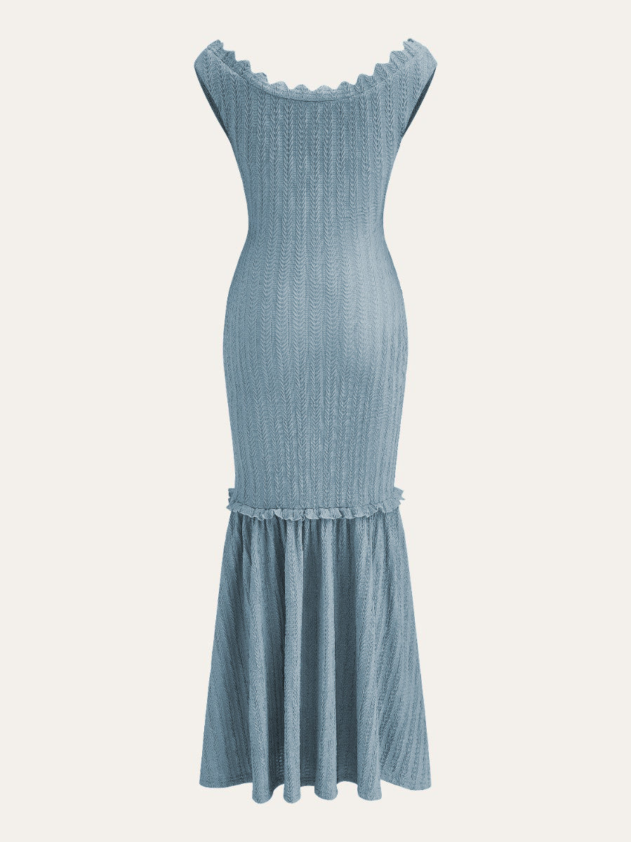 Off-Shoulder Dress with Ruffle Accents
