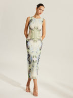 Floral Print Mesh Dress Sleeveless Style