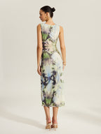 Floral Sleeveless Dress with Breathable Mesh Design