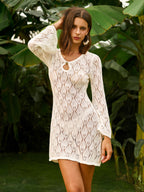 Light Crochet Dress with Keyhole Detail