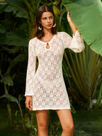 Light Crochet Dress with Keyhole Detail