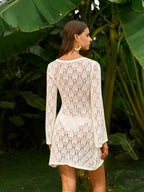 Light Crochet Dress with Keyhole Detail