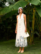Boho Backless Dress with Tie-Front Detail