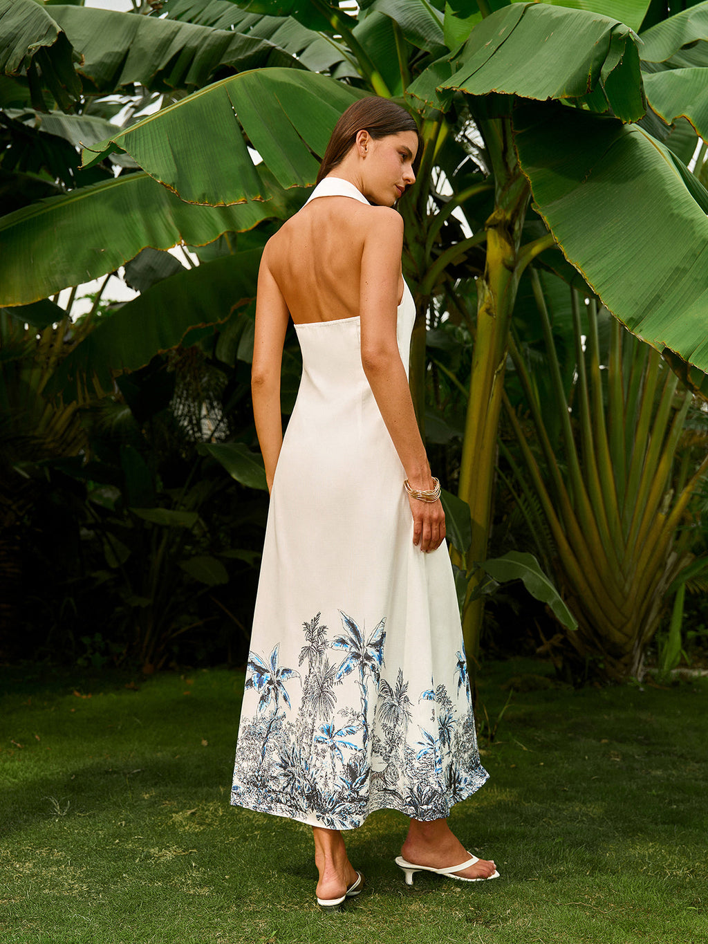 Boho Backless Dress with Tie-Front Detail