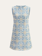 Cotton Sleeveless Dress with Detailed Embroidery