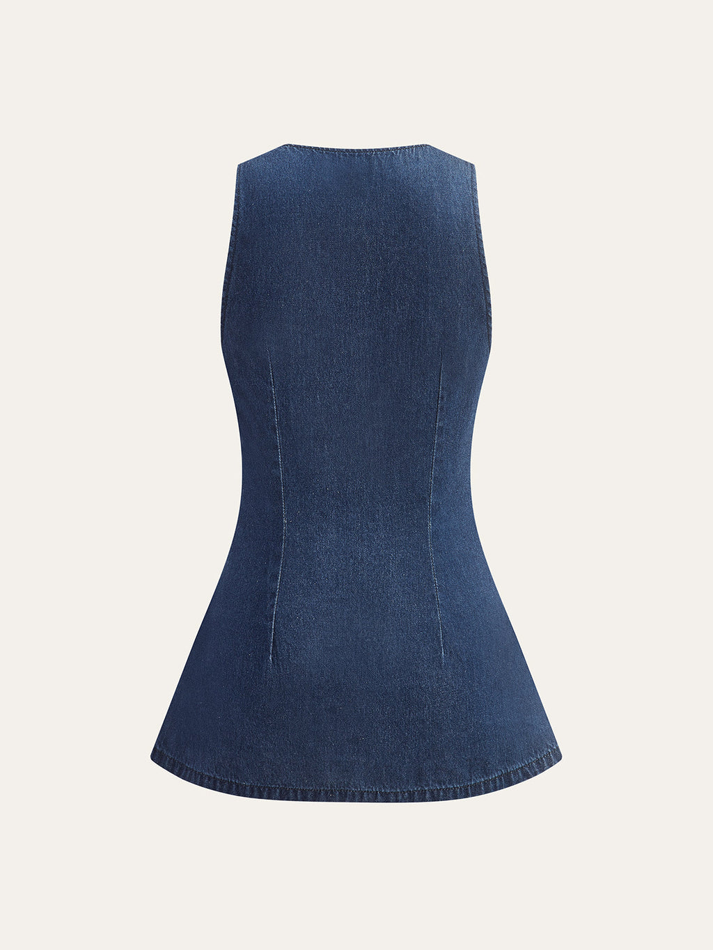 Traditional Denim Vest with Button Closure