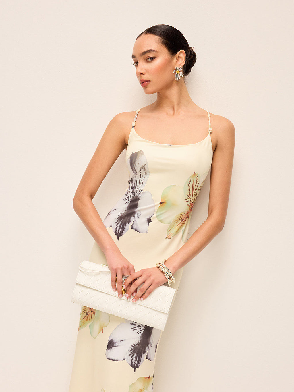 Floral Dress with Lace-Up Backless Design