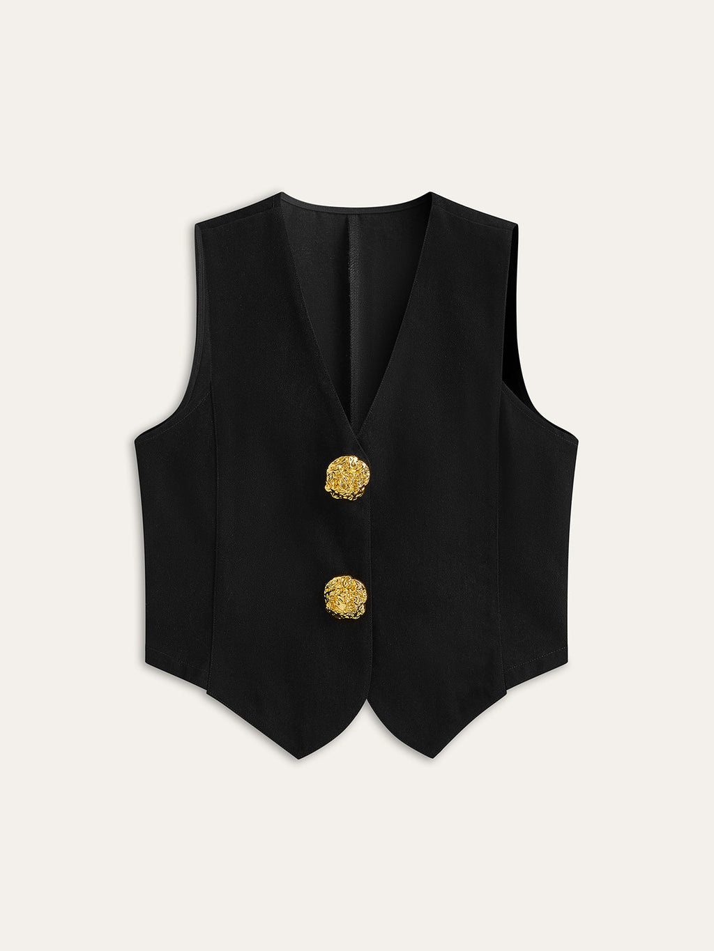 Custom-Fit Denim Vest with Button-Up Design
