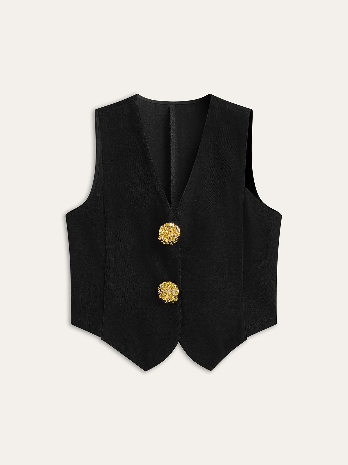 Custom-Fit Denim Vest with Button-Up Design