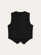 Custom-Fit Denim Vest with Button-Up Design