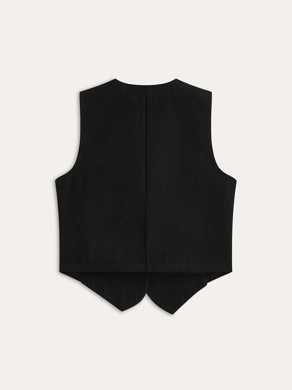 Custom-Fit Denim Vest with Button-Up Design