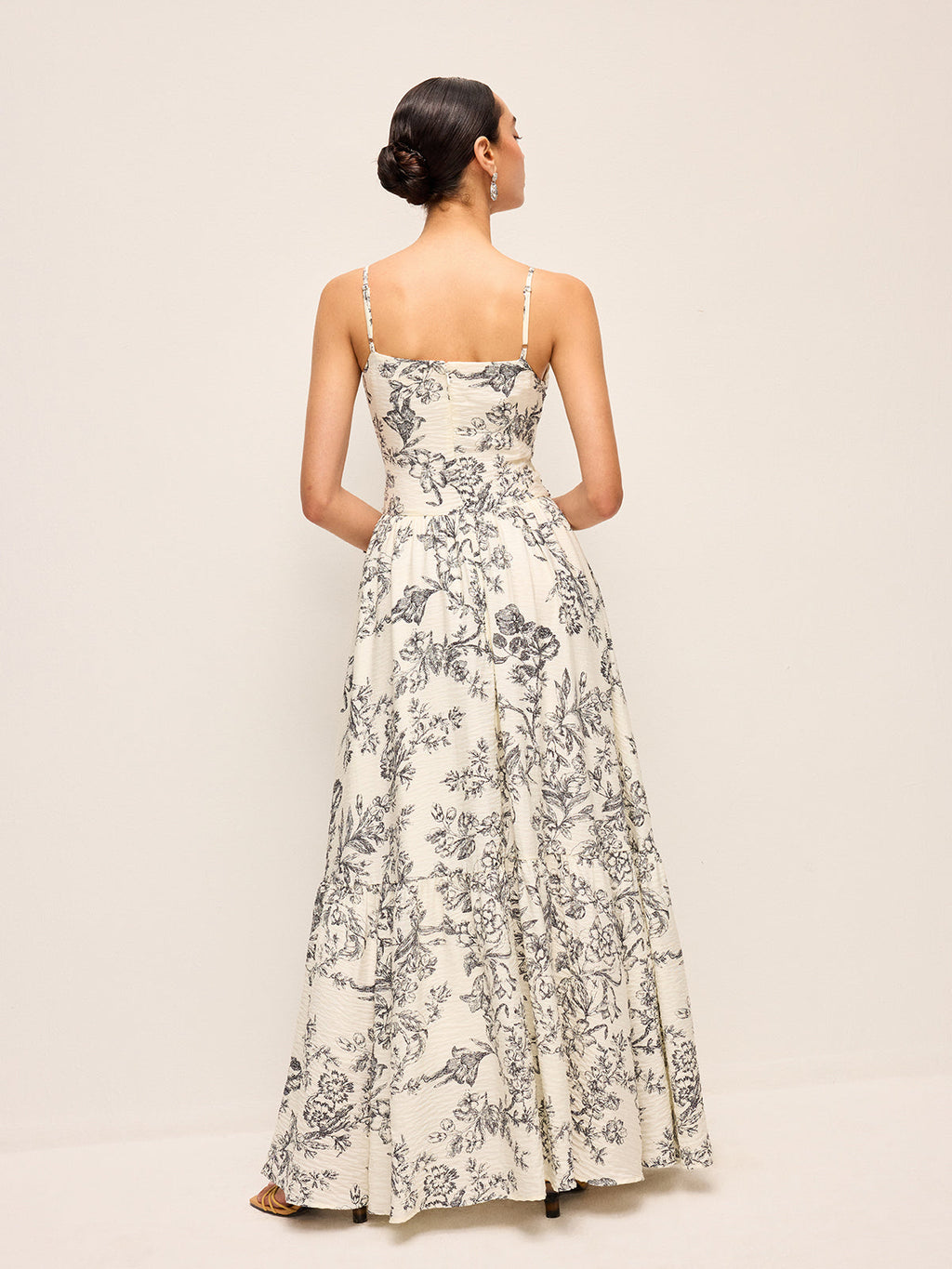 Ruched Floral Cami Dress with Adjustable Straps
