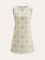 Cotton Sleeveless Dress with Detailed Embroidery