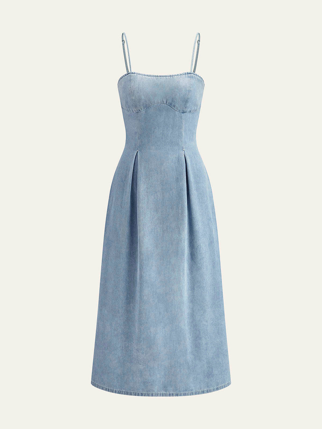Sleek Zip-Front Denim Dress