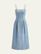 Sleek Zip-Front Denim Dress