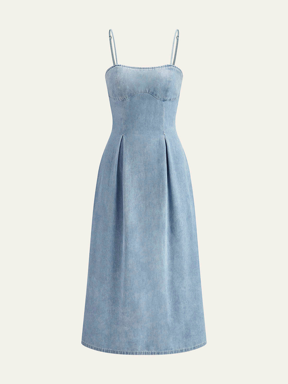 Sleek Zip-Front Denim Dress