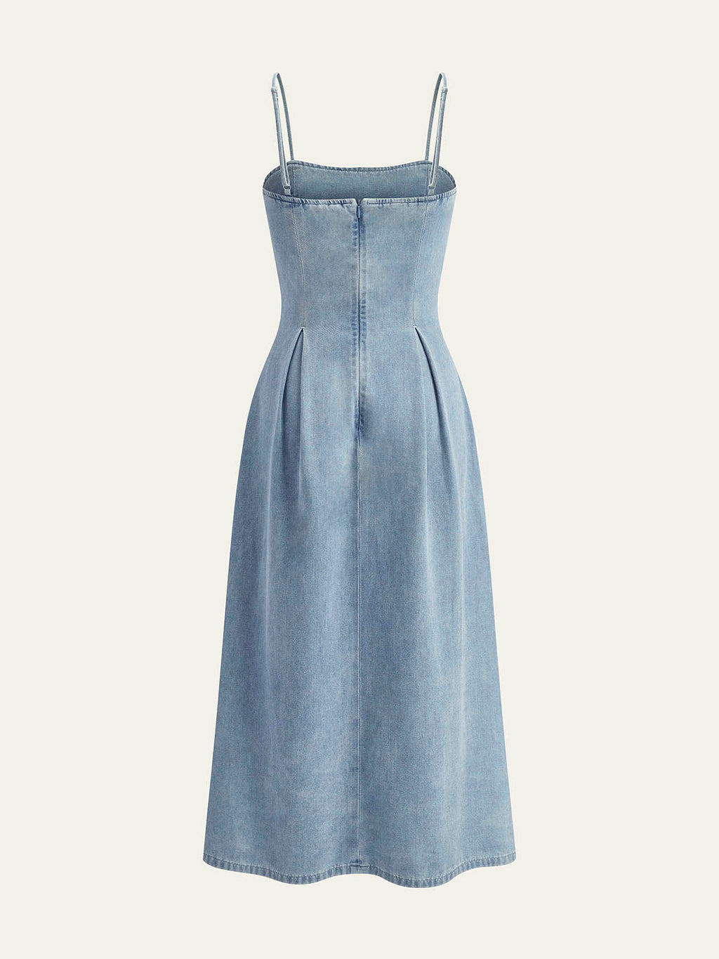 Sleek Zip-Front Denim Dress