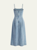 Sleek Zip-Front Denim Dress