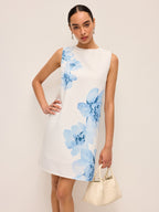 Floral Tie-Dye Dress with Zipper Detail