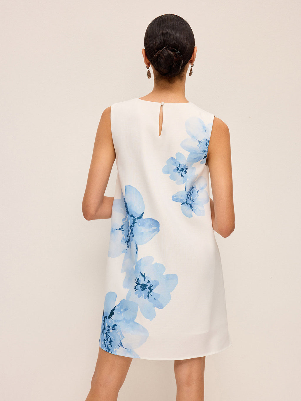 Floral Tie-Dye Dress with Zipper Detail