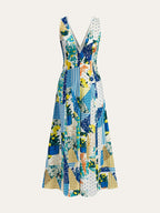 Lemonade Patterned Dress with Lace Detailing
