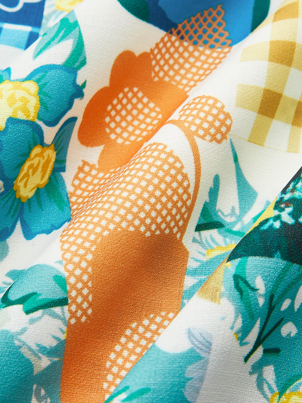 Lemonade Patterned Dress with Lace Detailing