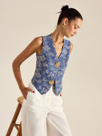 Delicate Flower Stitched Vest