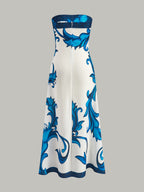 Floral Maxi Dress with Strapless Design