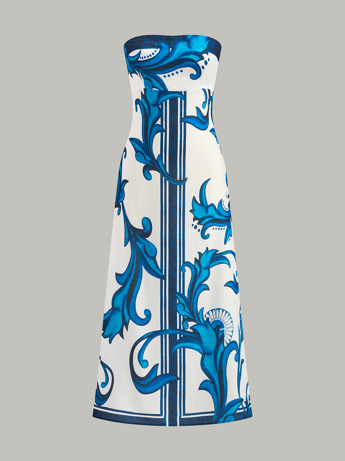 Strapless Maxi Dress with Floral Design