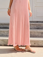 Spaghetti Strap Pleated Maxi Dress