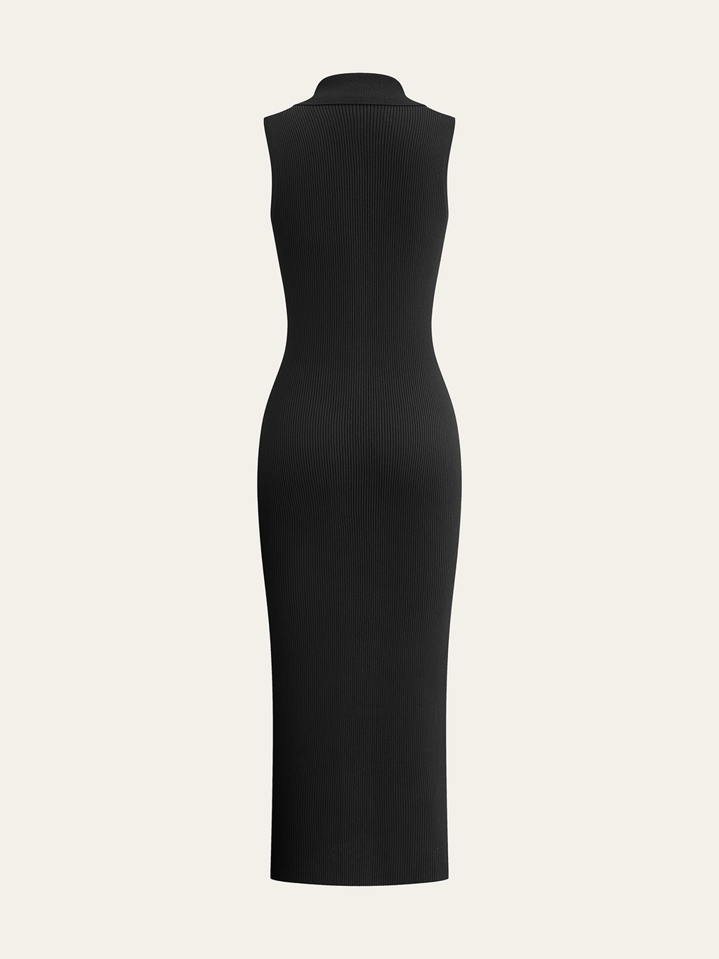 Ribbed Knit Midi Dress with Button Details