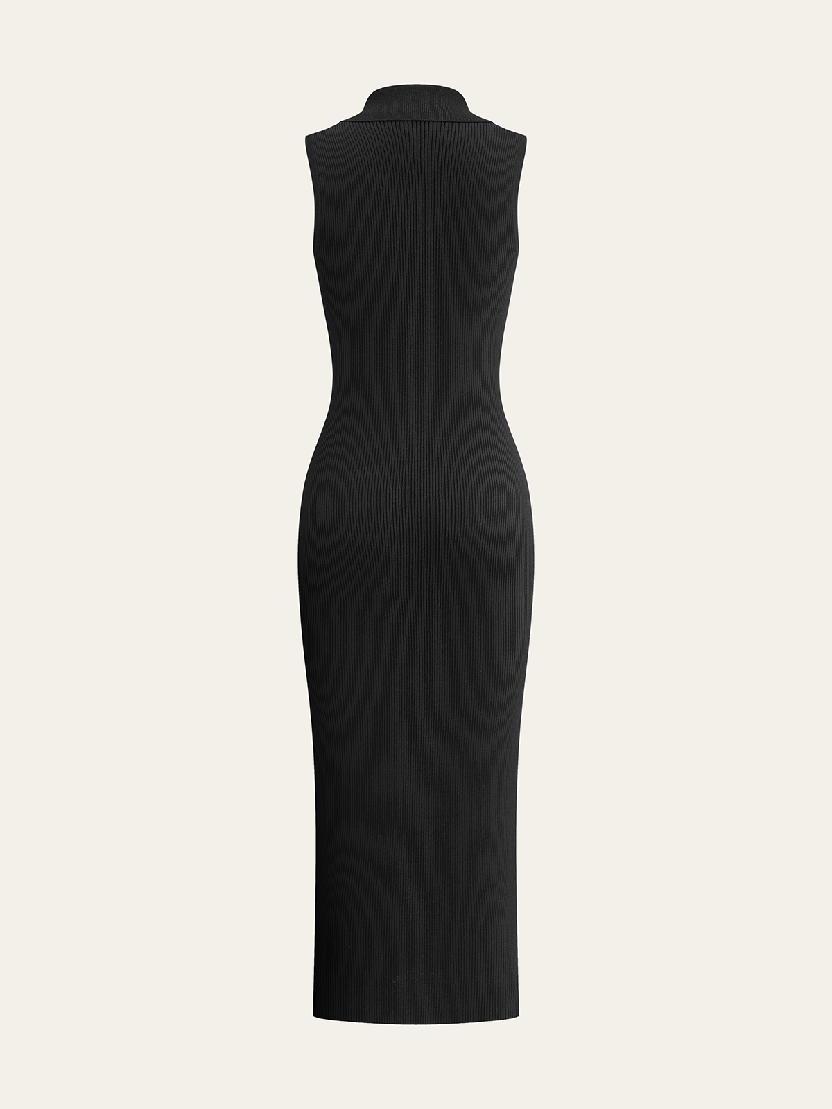 Ribbed Knit Midi Dress with Button Details