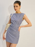Striped Gathered Short Dress