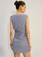 Striped Gathered Short Dress