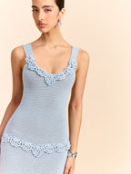 Sleeveless Maxi Dress with Crochet Embellishments