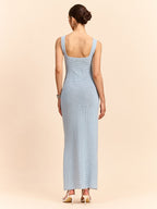 Sleeveless Maxi Dress with Crochet Embellishments