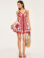 Floral Pattern Dress with Spaghetti Straps