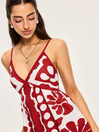 Floral Pattern Dress with Spaghetti Straps