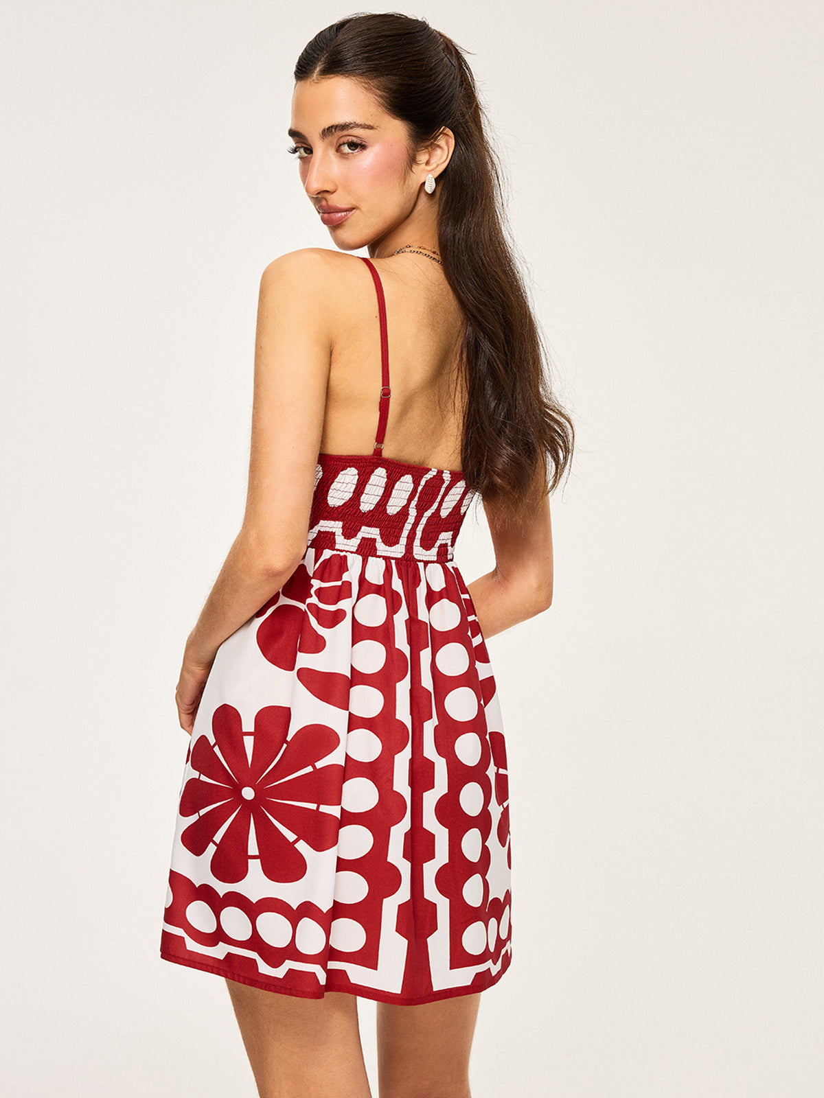 Floral Pattern Dress with Spaghetti Straps