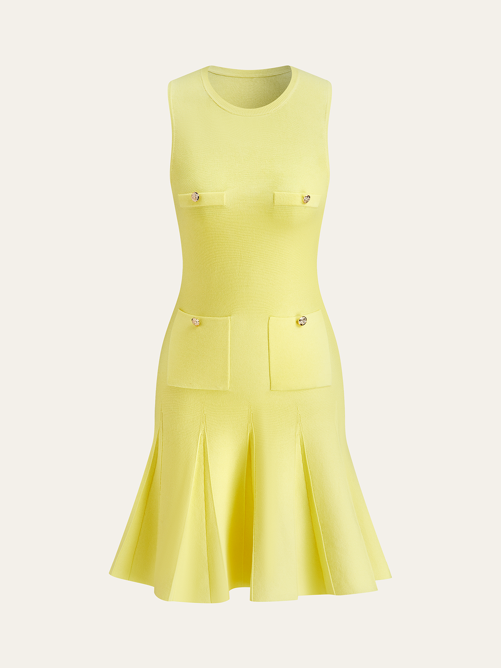 Sleeveless Knit Dress Featuring Pocket Detail