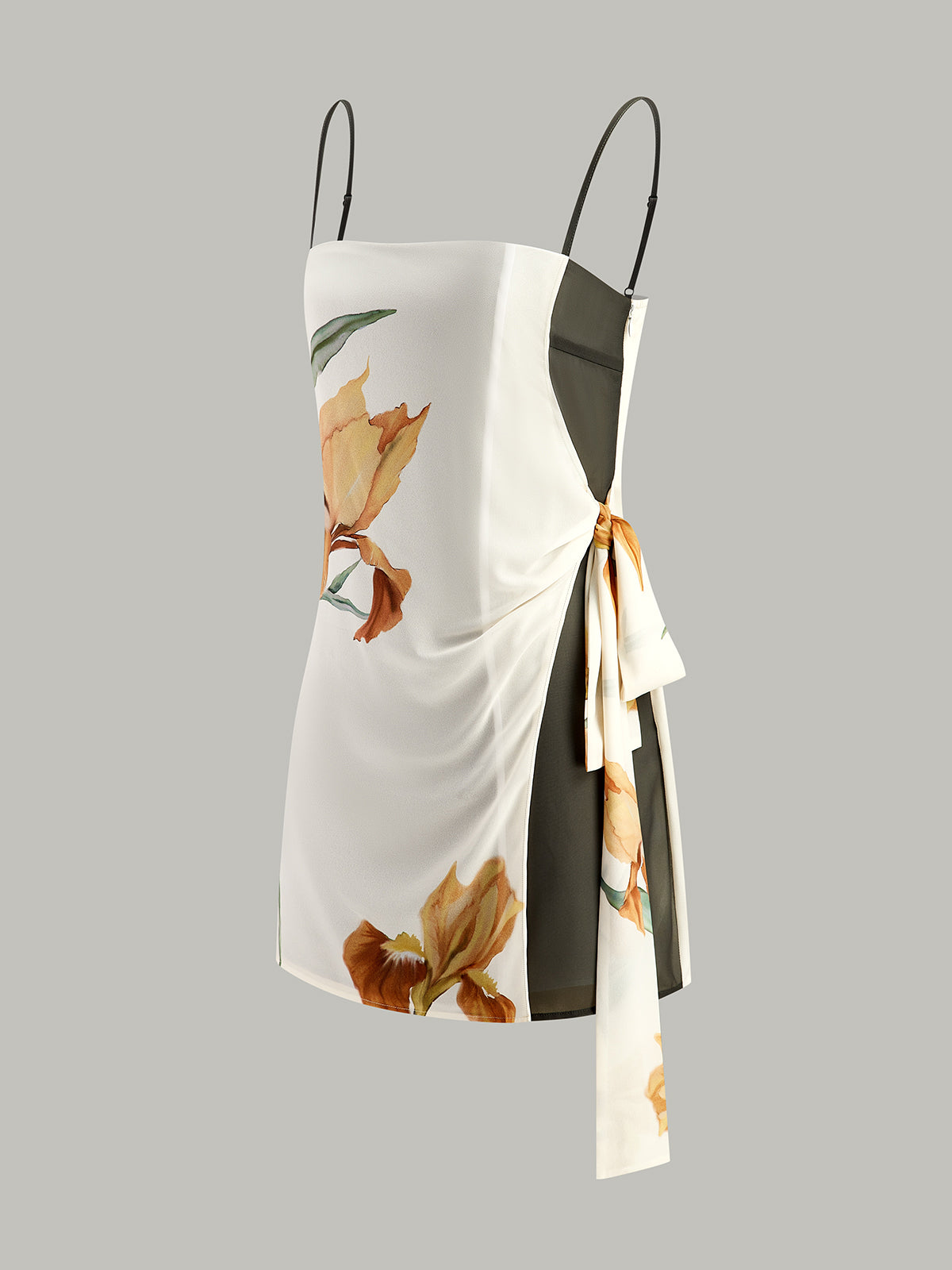 Side Tie Cami Dress with Floral Print Design