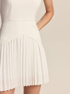 Chic Mini Dress with Elegant Pleated Hem Detail